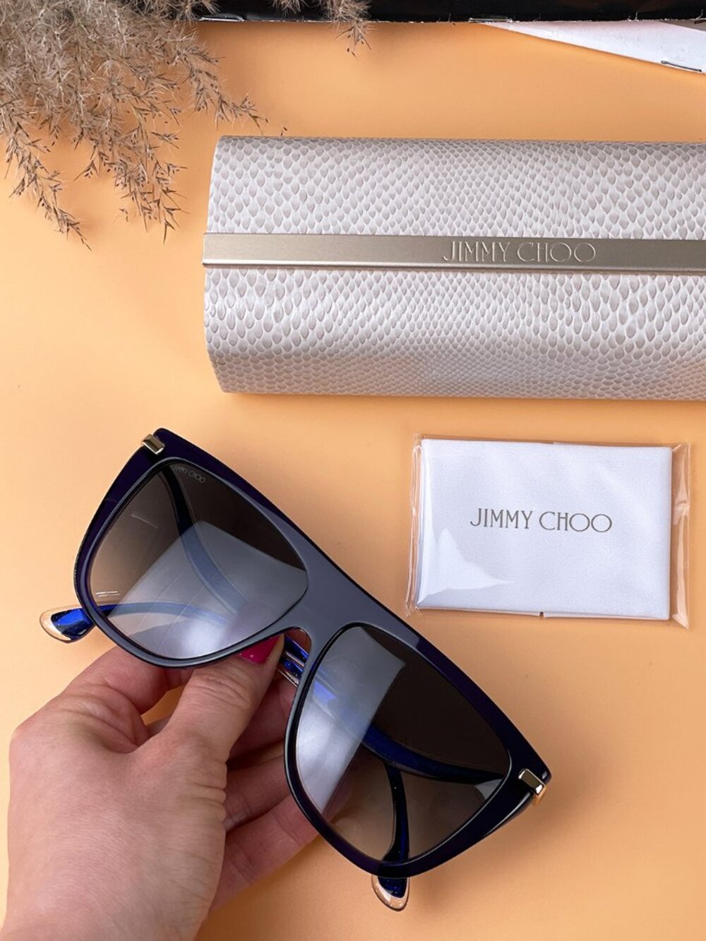 JIMMY CHOO SUVI/S PJP08 BLUE BROWLINE SUNGLASSES